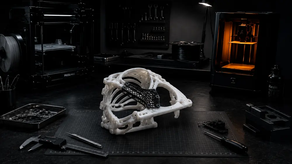 Pièce imprimée en résine SLA sur imprimante Formlabs