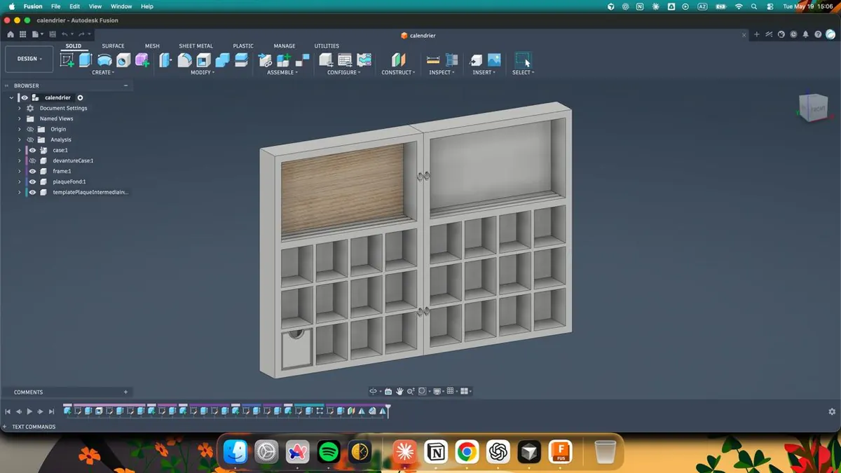 Modélisation CAO d'une pièce technique à l'écran chez Osmoz 3D