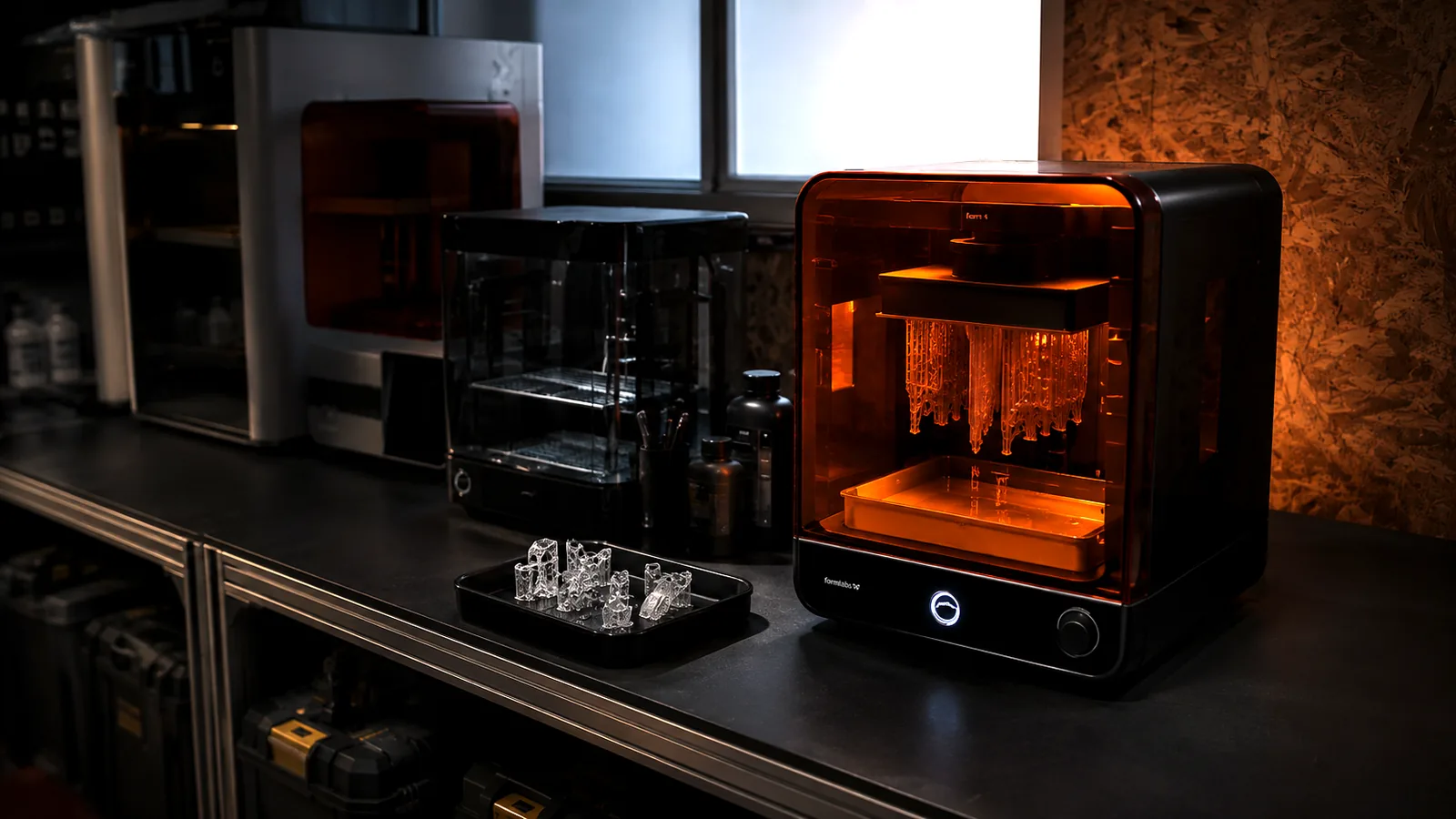 Imprimante résine Formlabs Form 4 en cours d'impression, Osmoz 3D